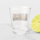 Italienisches Reiseplakat für Retrostädte Vintag Schnapsglas (Rückseite)