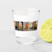 Italienisches Reiseplakat für Retrostädte Vintag Schnapsglas (Vorderseite)