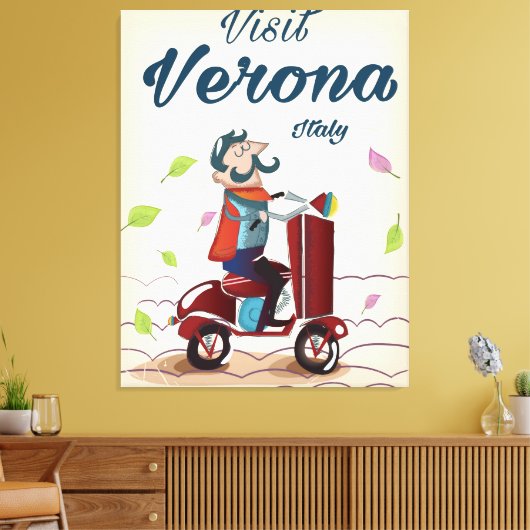 Italienisches Reiseplakat für Roller Leinwanddruck (Insitu (Wohnzimmer))