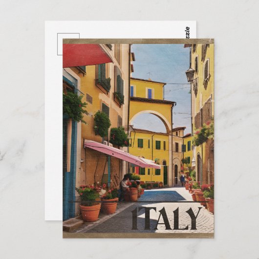 Italienisches Reiseplakat Postkarte (Vorne/Hinten)