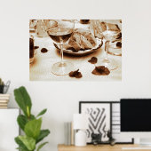 Italienisches Restaurant: Brot, Wein, Bougainville Poster (Heimbüro)