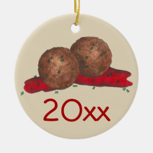 Italienisches Restaurant Food Meatballs Marinara S Keramik Ornament