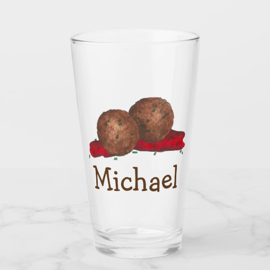 Italienisches Restaurant Meatballs in Marinara Sau Glas (Vorderseite)