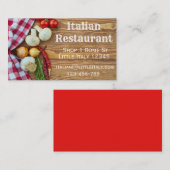 Italienisches Restaurant- oder Cateringgeschäft Visitenkarte (Vorne/Hinten)