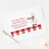 Italienisches Restaurant Pasta Koch Rechteckiger Aufkleber (Umschlag)