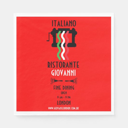 Italienisches Restaurant Serviette (Vorderseite)