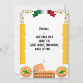Italienisches Restaurant Veranstaltungen und Einwe Einladung (Rückseite)