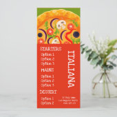 Italienisches Restaurantpizza-Abendessenmenü Menükarte (Stehend Vorderseite)