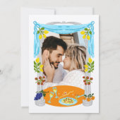 Italienisches Retro Whimsical Fun Hand Drawn Lemon Einladung (Rückseite)