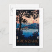 Italienisches Riviera Reiseplakat Postkarte (Vorne/Hinten)