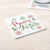 Italienisches Rotes Grün frohe Weihnachten Rechteckiger Pappuntersetzer (angewinkelt)