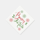 Italienisches Rotes Grün frohe Weihnachten Serviette (Ecke)