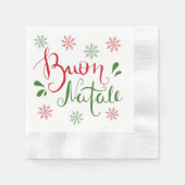 Italienisches Rotes Grün frohe Weihnachten Serviette (Vorderseite)