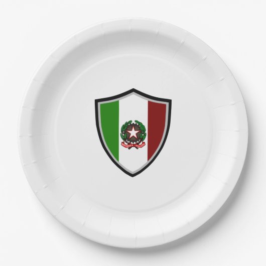 Italienisches Schildschild Pappteller (Vorderseite)