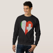 Italienisches Schweizer Flaggenherz Sweatshirt (Vorne ganz)