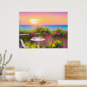 Italienisches Seaside Patio Garden Poster (Küche)
