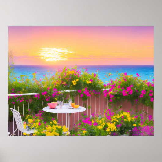 Italienisches Seaside Patio Garden Poster (Vorne)