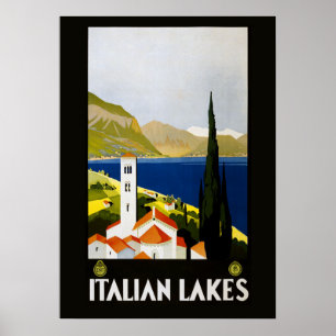 Italienisches Seen Vintage Reiseplakat Poster