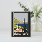 Italienisches Seen Vintage Reiseplakat Postkarte (Stehend Vorderseite)