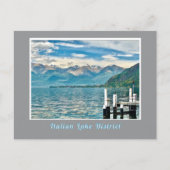Italienisches Seengebiet/See und Berge Postkarte (Vorderseite)