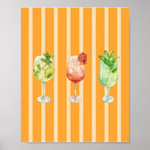 Italienisches Sommer Bar Plakat Cocktail