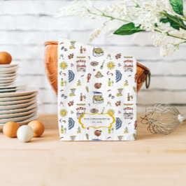 Italienisches Sommerdoodle Monogram Teetuch Geschirrtuch