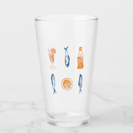 Italienisches Sommerglas Sardinien und Aperol Glas