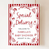Italienisches Special Delivery Baby Dusche Begrüßu Poster