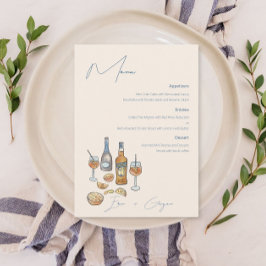 Italienisches Spritz Wedding Menu Menükarte