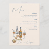 Italienisches Spritz Wedding Menu Menükarte (Vorderseite)