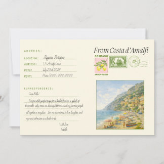 Italienisches Thema Amalfi-Küste Einladung