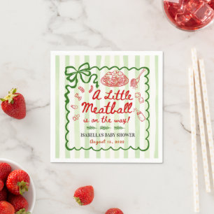 Italienisches Thema Baby Shower Grüner Bogen Serviette