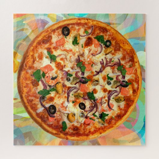 Italienisches Thema Pizza Pie Jigsaw Puzzle für Er (Horizontal)