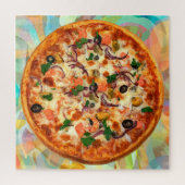 Italienisches Thema Pizza Pie Jigsaw Puzzle für Er (Vertikal)