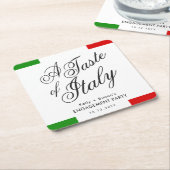 Italienisches Themenabend | Engagement Rechteckiger Pappuntersetzer (angewinkelt)
