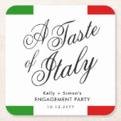 Italienisches Themenabend | Engagement Rechteckiger Pappuntersetzer (Vorderseite)