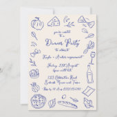 Italienisches Themenabend mit Kunstrasen Party Einladung (Vorderseite)