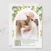 Italienisches Tile Lemon Tree Arch QR Code Foto Ho Save The Date (Rückseite)