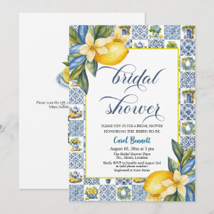 Italienisches Tiles Lemon Theme Summer Brautparty Einladung