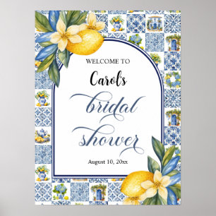 Italienisches Tiles Lemon Theme Summer Brautparty Poster