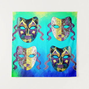 Italienisches Venezianisches Maskenmuster Wandteppich