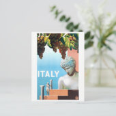 Italienisches Vintage Reiseplakat Postkarte (Stehend Vorderseite)