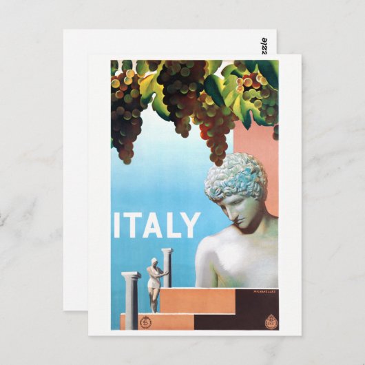Italienisches Vintage Reiseplakat Postkarte (Vorne/Hinten)