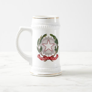 Italienisches Wappen Stein Krug Bierglas