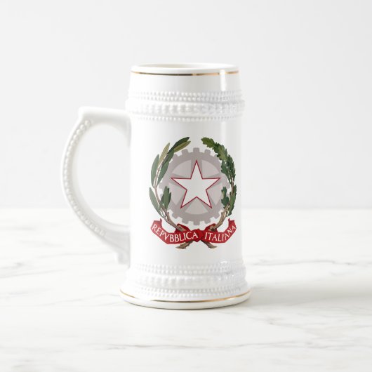 Italienisches Wappen Stein-Tasse Bierglas (Links)