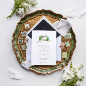 Italienisches Wasserfarbenhaus Einladung zur Hochz