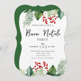 Italienisches Weihnachts-Buon-Natale-Party Einladung