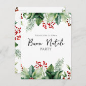 Italienisches Weihnachts-Buon-Natale-Party Feiertagspostkarte (Vorne/Hinten)