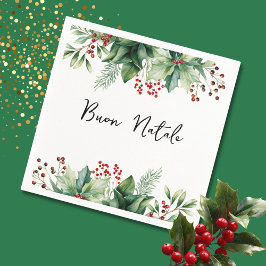 Italienisches Weihnachts-Buon-Natale-Party Serviette