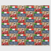 Italienisches WeihnachtsFoto Buon Natale Geschenkpapier (Flach)